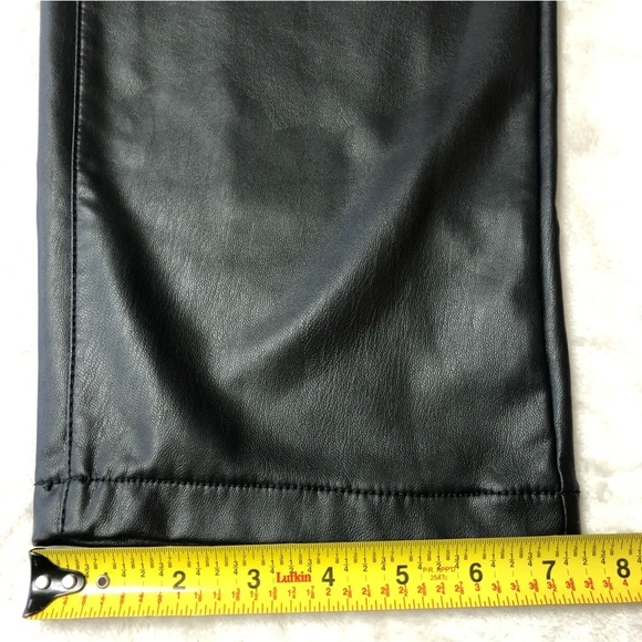 ADDITION Elle Black High Waisted Faux Leather Crop Pants Size 16 - Picture 12 of 13